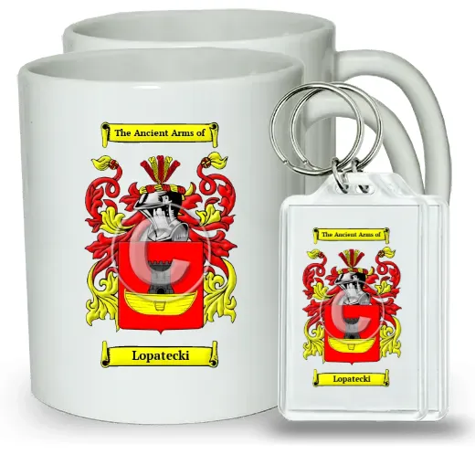 Lopatecki Pair of Coffee Mugs and Pair of Keychains