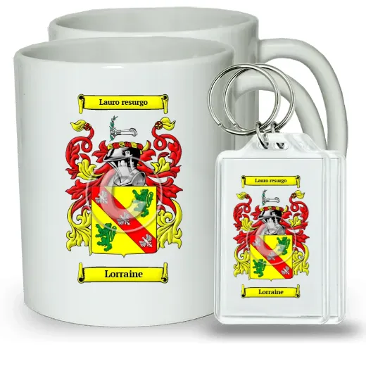 Lorraine Pair of Coffee Mugs and Pair of Keychains