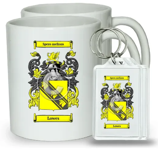 Lowes Pair of Coffee Mugs and Pair of Keychains