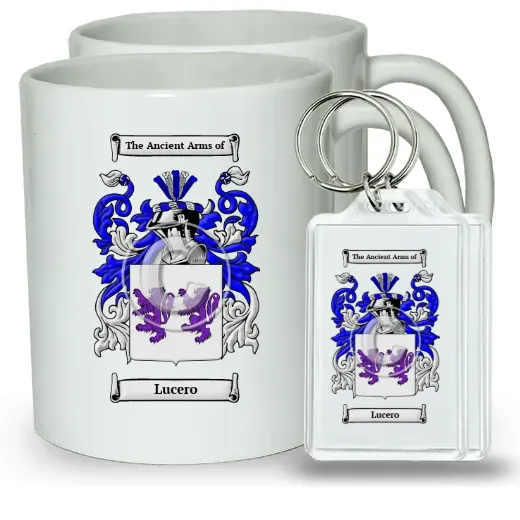 Lucero Pair of Coffee Mugs and Pair of Keychains