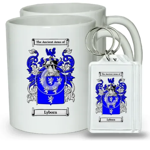 Lyborn Pair of Coffee Mugs and Pair of Keychains