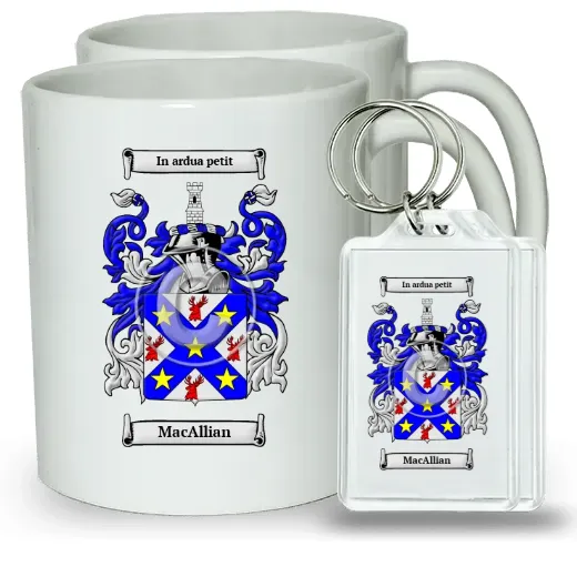MacAllian Pair of Coffee Mugs and Pair of Keychains