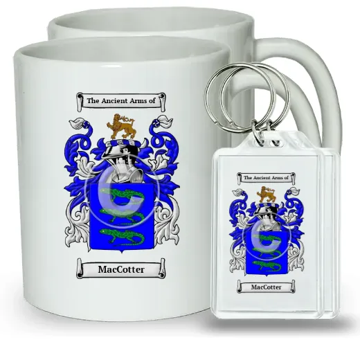 MacCotter Pair of Coffee Mugs and Pair of Keychains