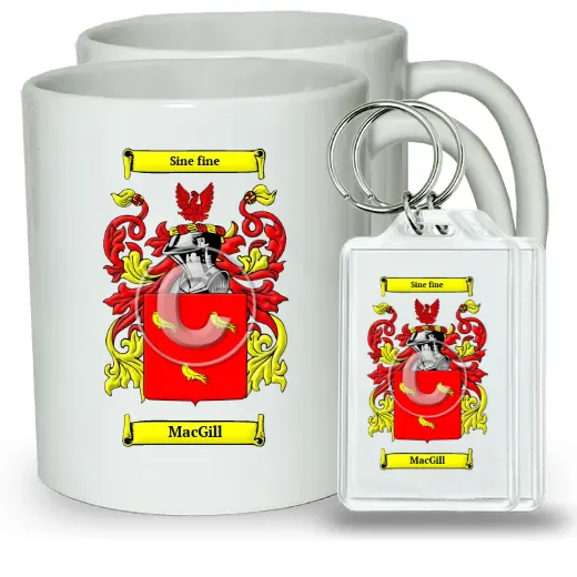 MacGill Pair of Coffee Mugs and Pair of Keychains