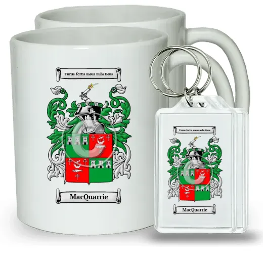 MacQuarrie Pair of Coffee Mugs and Pair of Keychains