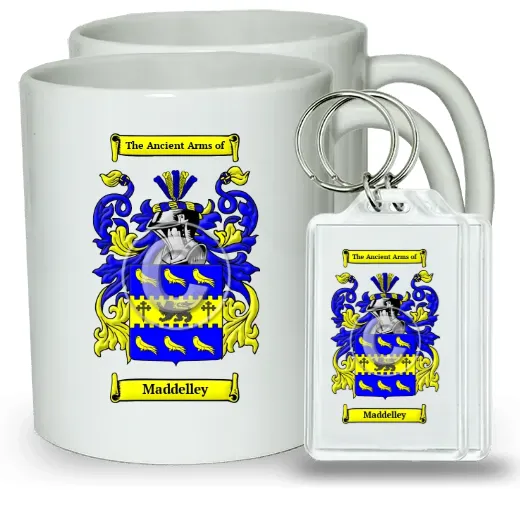 Maddelley Pair of Coffee Mugs and Pair of Keychains