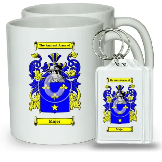 Majer Pair of Coffee Mugs and Pair of Keychains