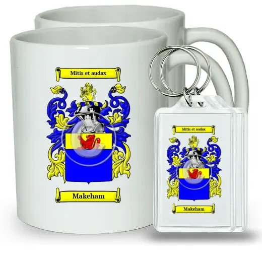 Makeham Pair of Coffee Mugs and Pair of Keychains