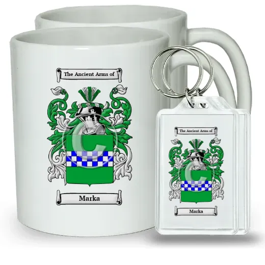 Marka Pair of Coffee Mugs and Pair of Keychains