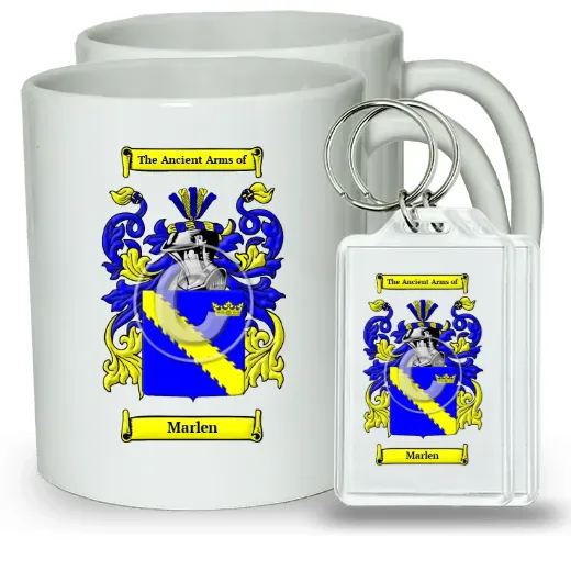 Marlen Pair of Coffee Mugs and Pair of Keychains