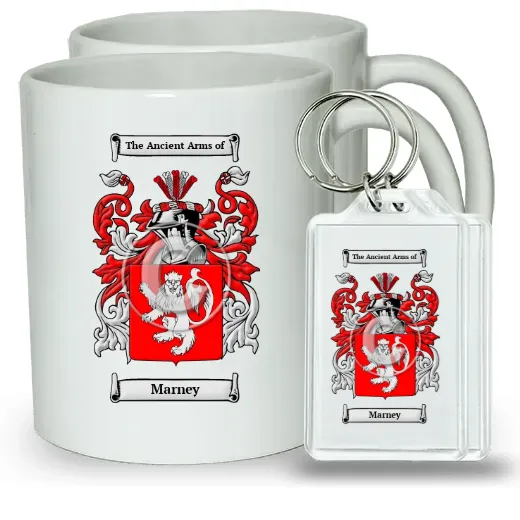 Marney Pair of Coffee Mugs and Pair of Keychains