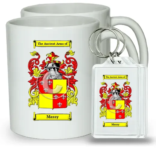 Massy Pair of Coffee Mugs and Pair of Keychains