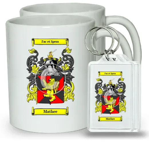 Mathee Pair of Coffee Mugs and Pair of Keychains
