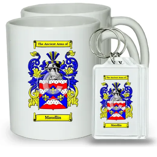 Maudlin Pair of Coffee Mugs and Pair of Keychains