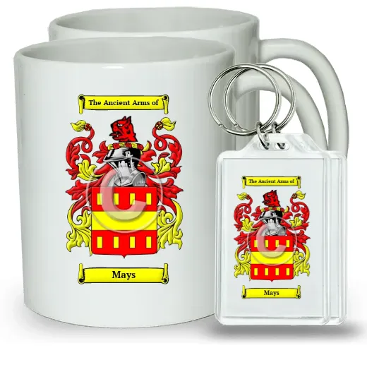Mays Pair of Coffee Mugs and Pair of Keychains