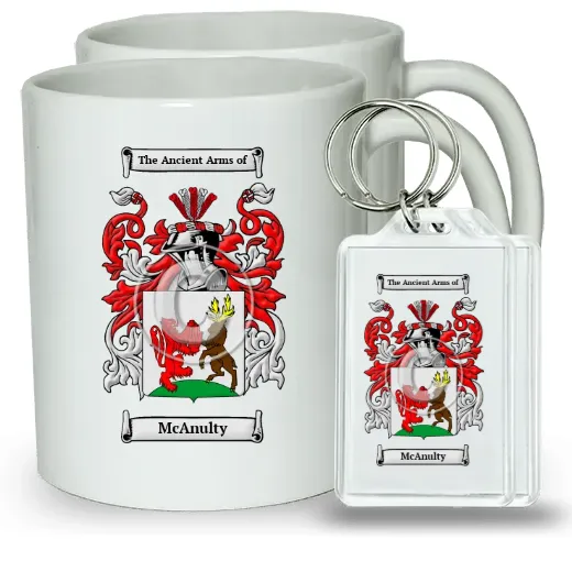 McAnulty Pair of Coffee Mugs and Pair of Keychains