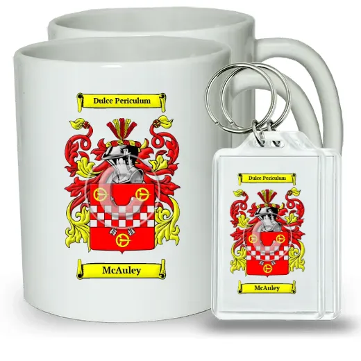 McAuley Pair of Coffee Mugs and Pair of Keychains