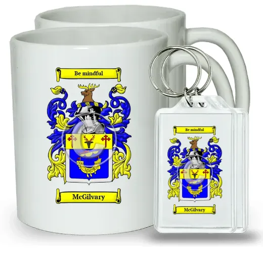 McGilvary Pair of Coffee Mugs and Pair of Keychains