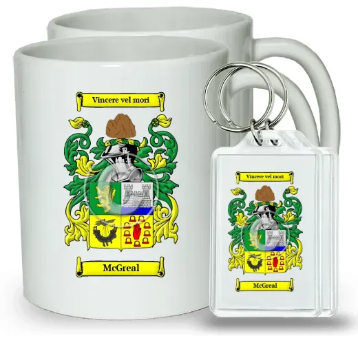 McGreal Pair of Coffee Mugs and Pair of Keychains