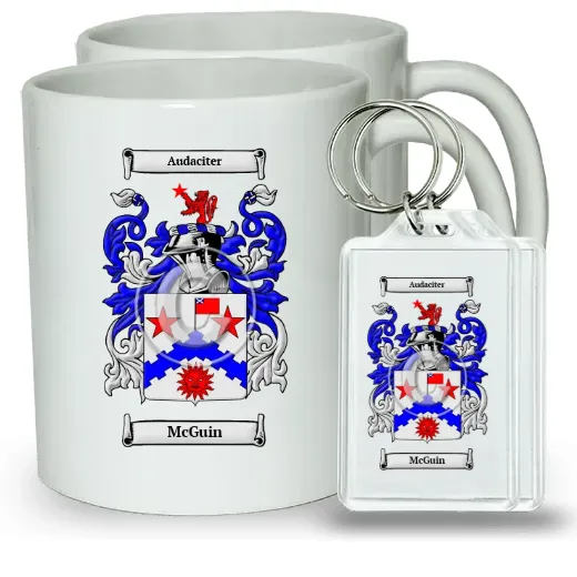 McGuin Pair of Coffee Mugs and Pair of Keychains