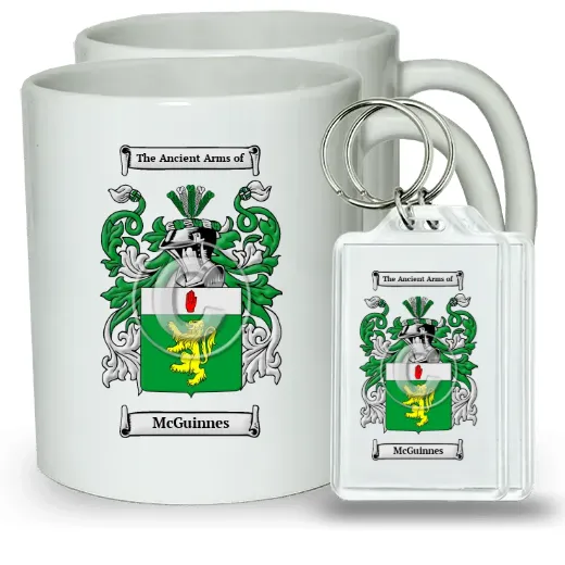 McGuinnes Pair of Coffee Mugs and Pair of Keychains