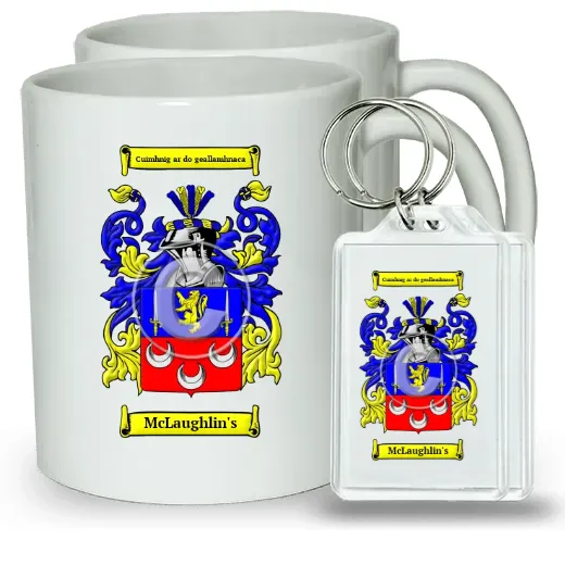 McLaughlin's Pair of Coffee Mugs and Pair of Keychains