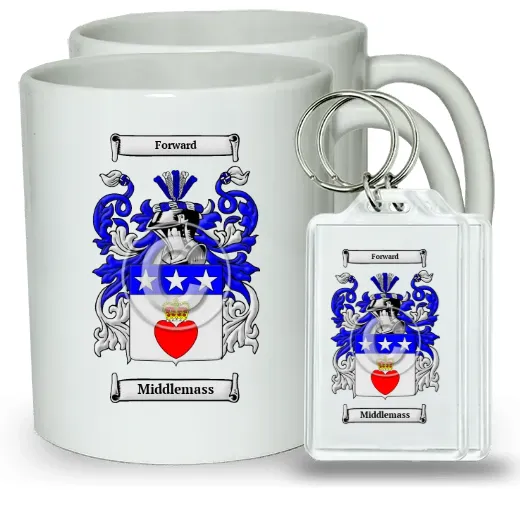 Middlemass Pair of Coffee Mugs and Pair of Keychains