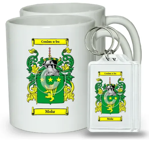 Mohr Pair of Coffee Mugs and Pair of Keychains