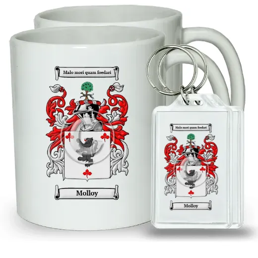 Molloy Pair of Coffee Mugs and Pair of Keychains