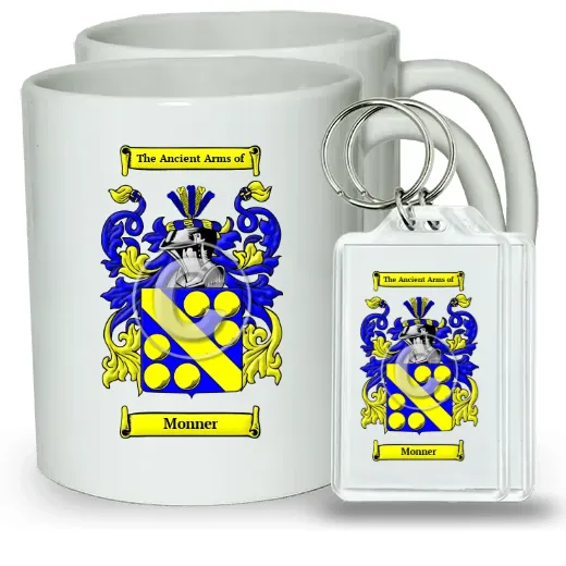 Monner Pair of Coffee Mugs and Pair of Keychains