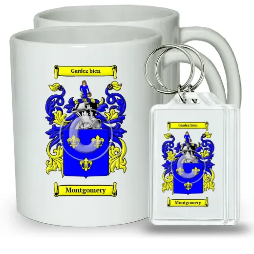 Montgomery Pair of Coffee Mugs and Pair of Keychains