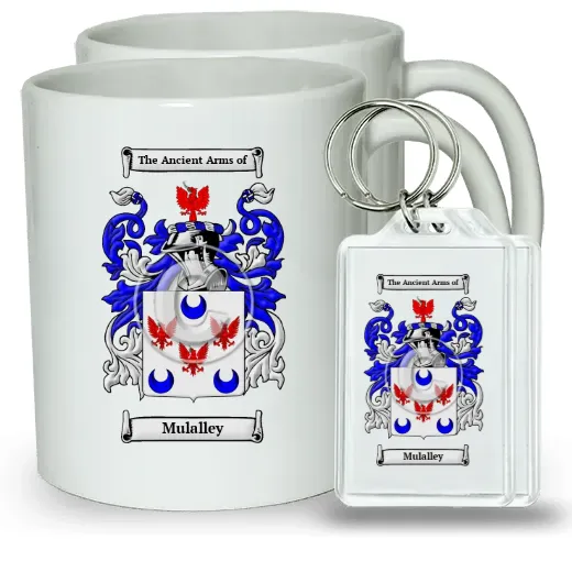 Mulalley Pair of Coffee Mugs and Pair of Keychains