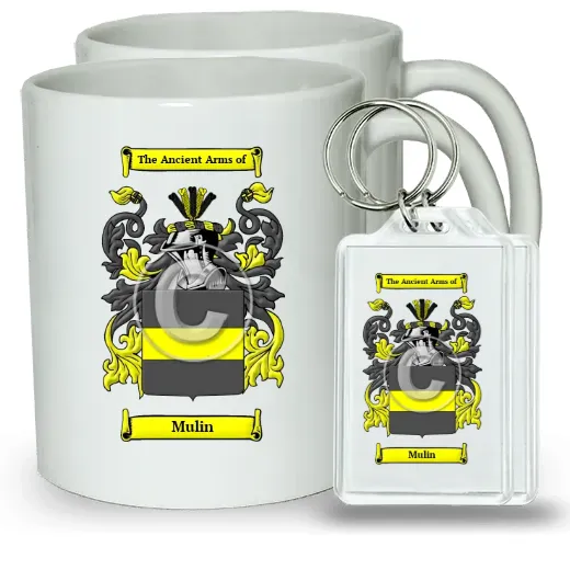 Mulin Pair of Coffee Mugs and Pair of Keychains