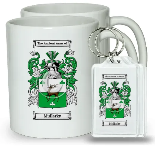 Mullarky Pair of Coffee Mugs and Pair of Keychains