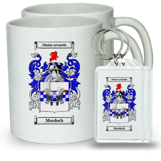 Murdoch Pair of Coffee Mugs and Pair of Keychains