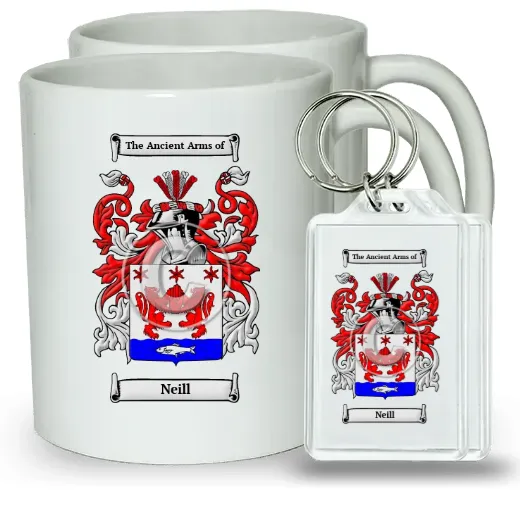 Neill Pair of Coffee Mugs and Pair of Keychains