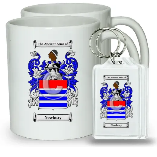 Newbury Pair of Coffee Mugs and Pair of Keychains