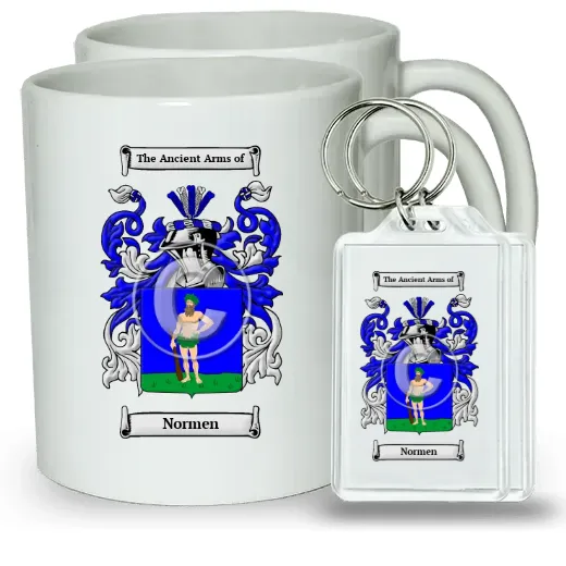 Normen Pair of Coffee Mugs and Pair of Keychains
