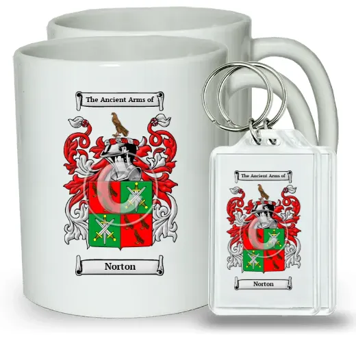Norton Pair of Coffee Mugs and Pair of Keychains
