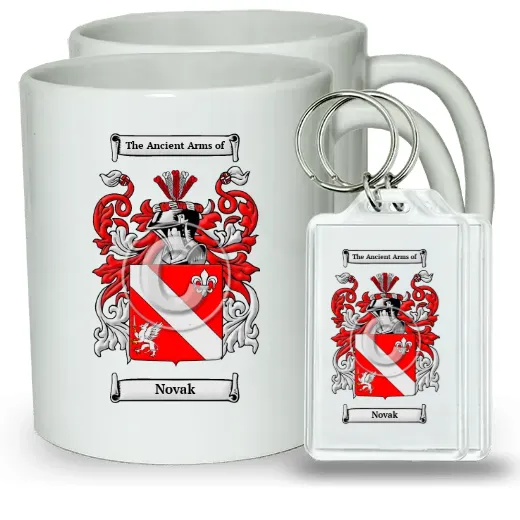 Novak Pair of Coffee Mugs and Pair of Keychains