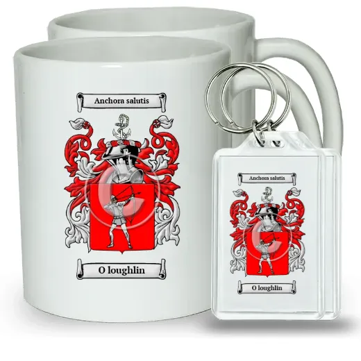 O loughlin Pair of Coffee Mugs and Pair of Keychains