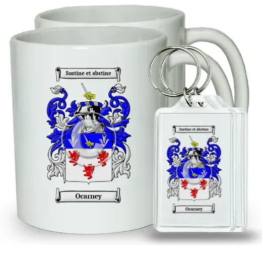 Ocarney Pair of Coffee Mugs and Pair of Keychains