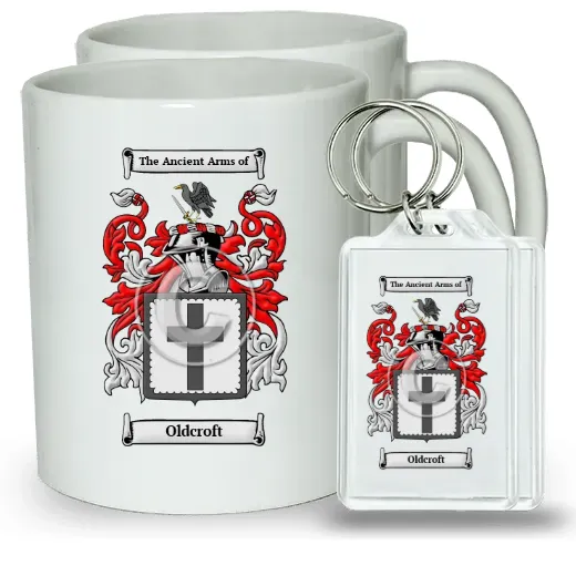 Oldcroft Pair of Coffee Mugs and Pair of Keychains