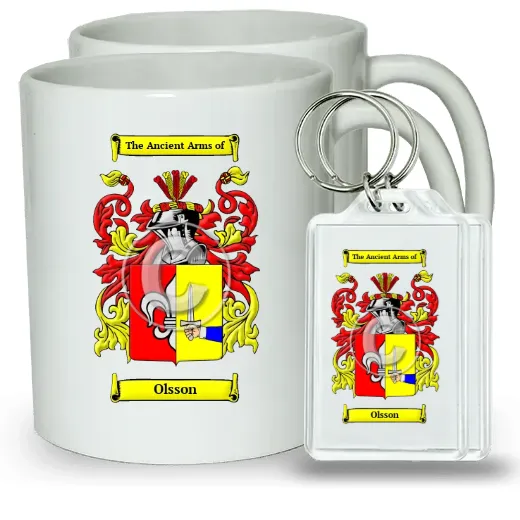 Olsson Pair of Coffee Mugs and Pair of Keychains