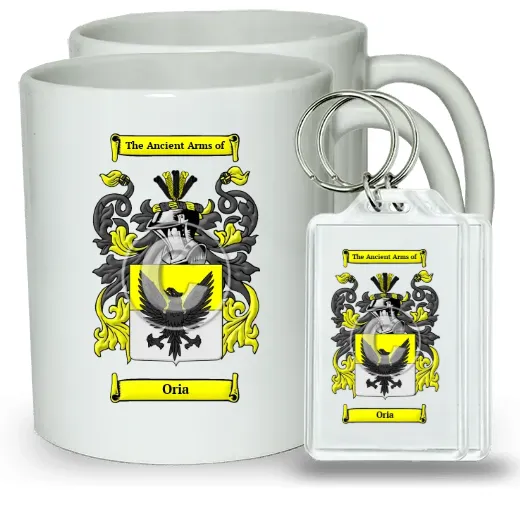 Oria Pair of Coffee Mugs and Pair of Keychains