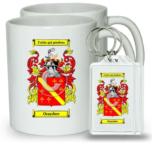 Ormsbee Pair of Coffee Mugs and Pair of Keychains