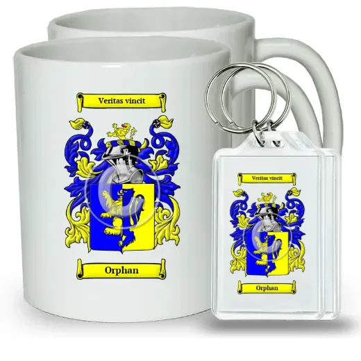 Orphan Pair of Coffee Mugs and Pair of Keychains