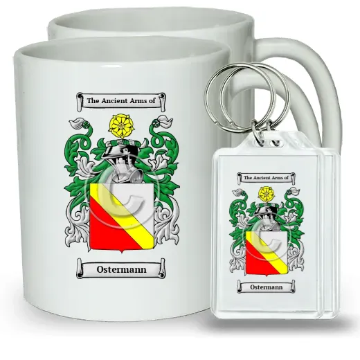 Ostermann Pair of Coffee Mugs and Pair of Keychains