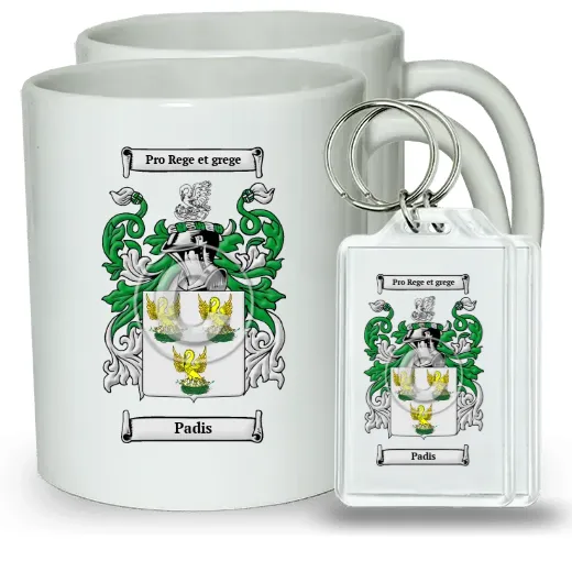 Padis Pair of Coffee Mugs and Pair of Keychains