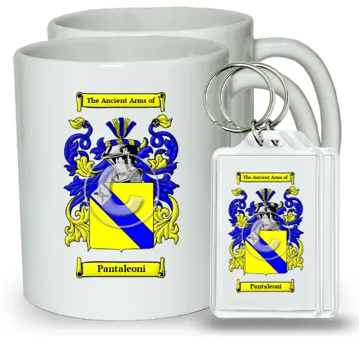 Pantaleoni Pair of Coffee Mugs and Pair of Keychains